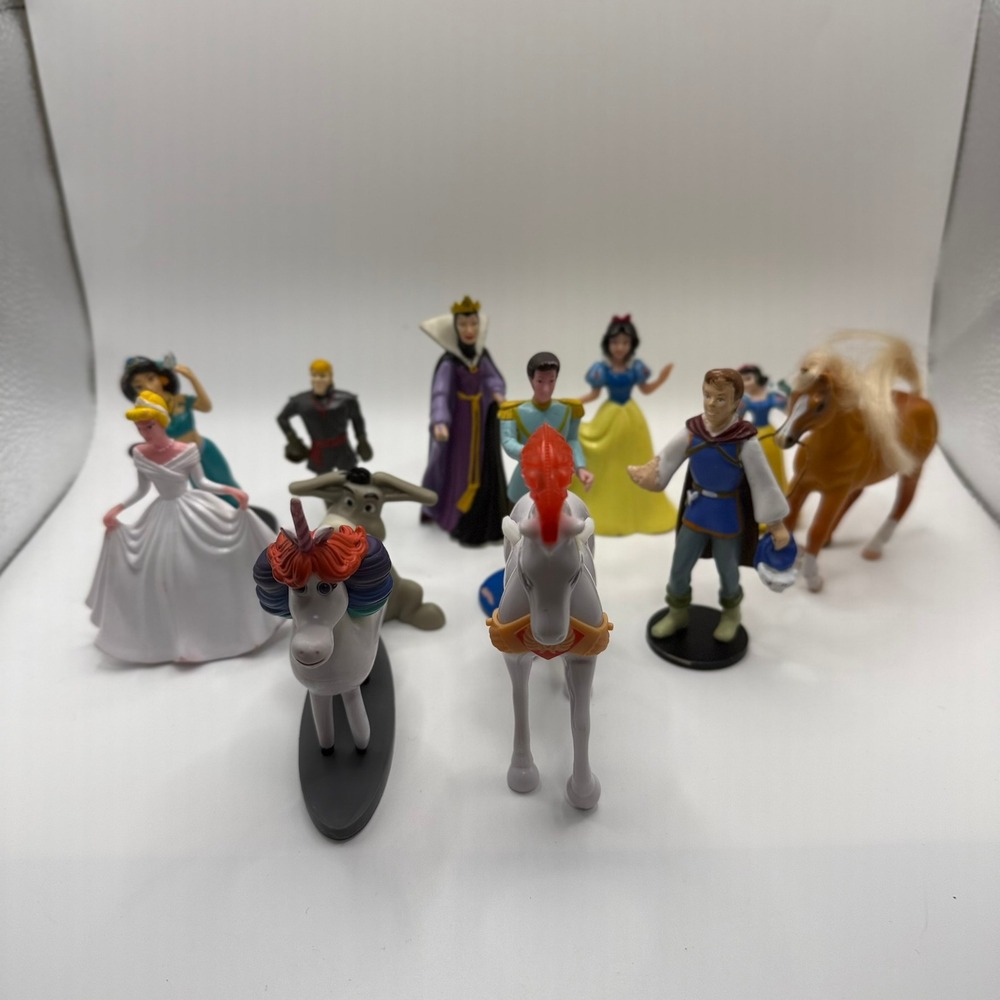 Disney Princess FigurineS Snow White Cinderella Evil Queen Prince Jasmine 11pc